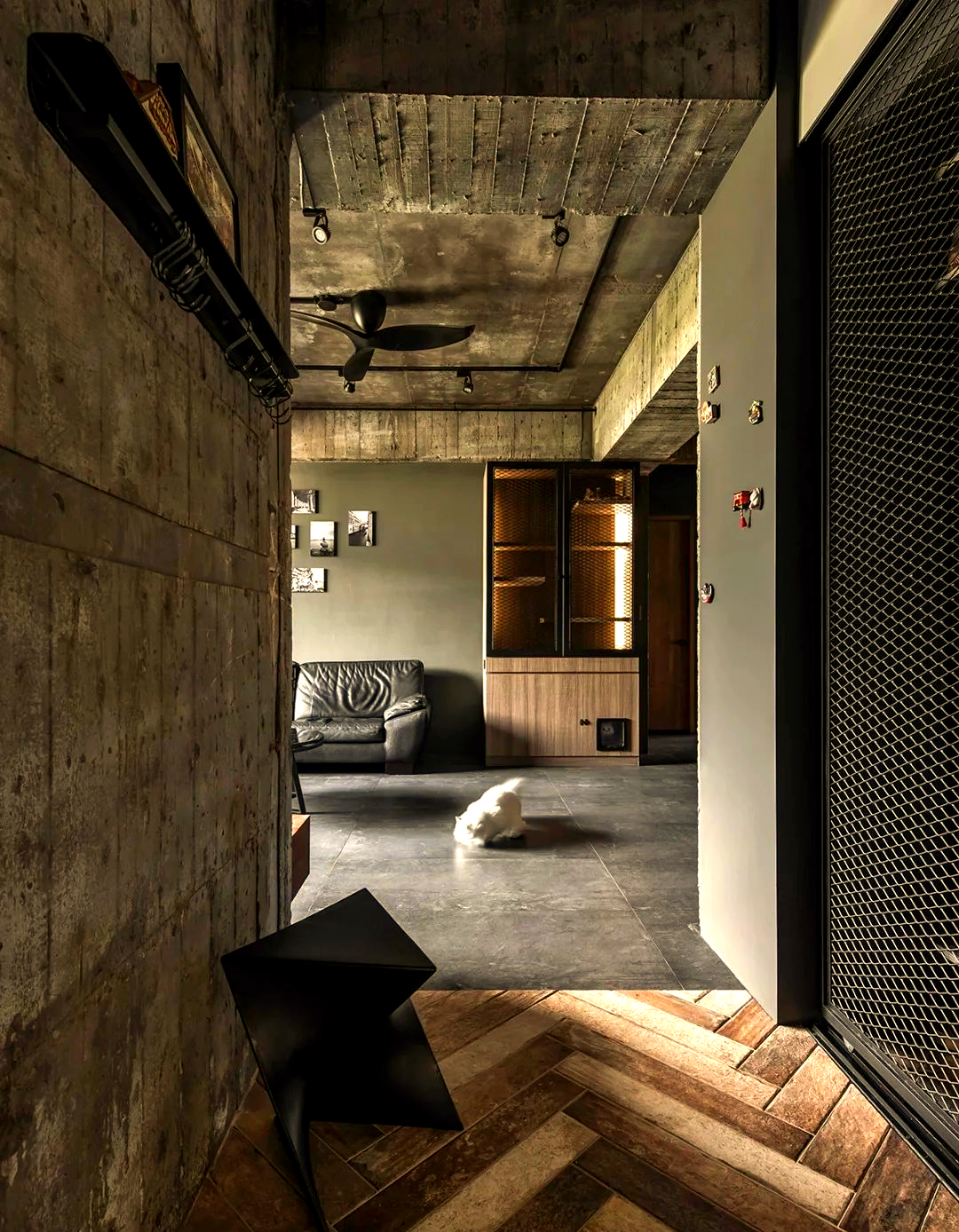 现代工业风毛坯房,高级灰配色,独特设计感满溢