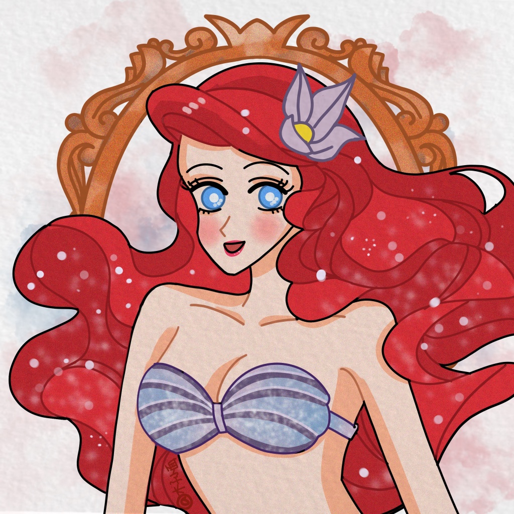 用《蜡笔小新》画风,打开"迪士尼公主",小美人鱼有两副面孔?