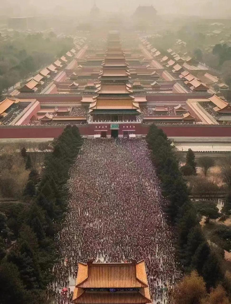 据说这是五一假期第一天的故宫,人山人海人来人往到处都是人.