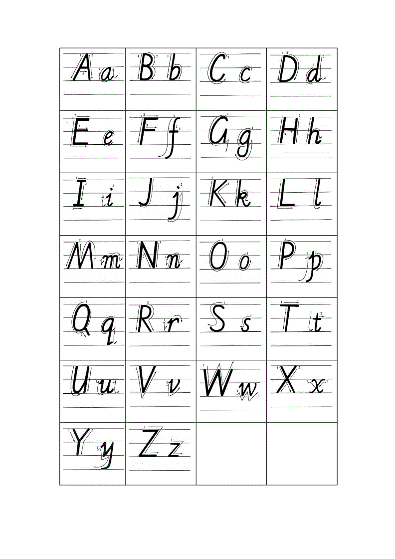 24个字母表手写体图片