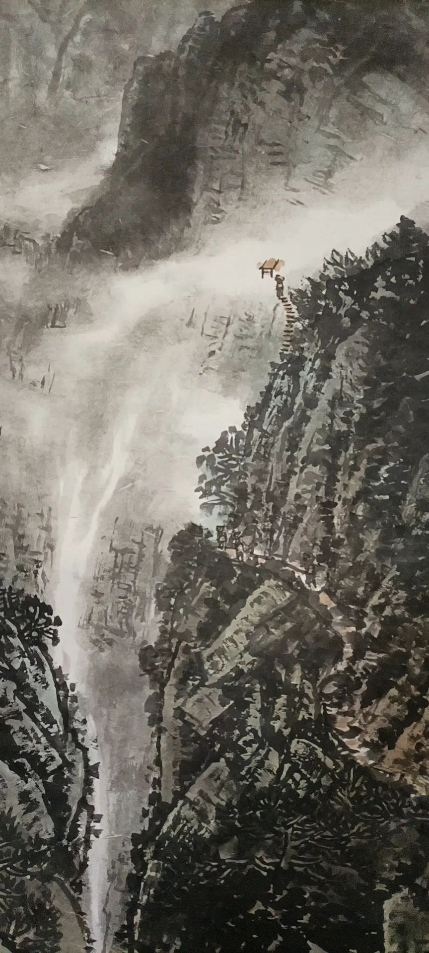 石大法精品佳作《昔日红军路——井冈山朱砂冲哨口》作品赏析