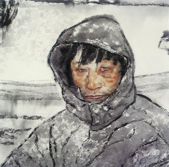 皴擦关系,以不同的笔墨手法去表现对象的不同部位,将明暗体积消融于勾