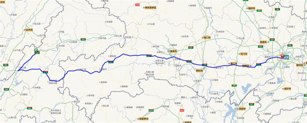 重庆到武汉多少公里?