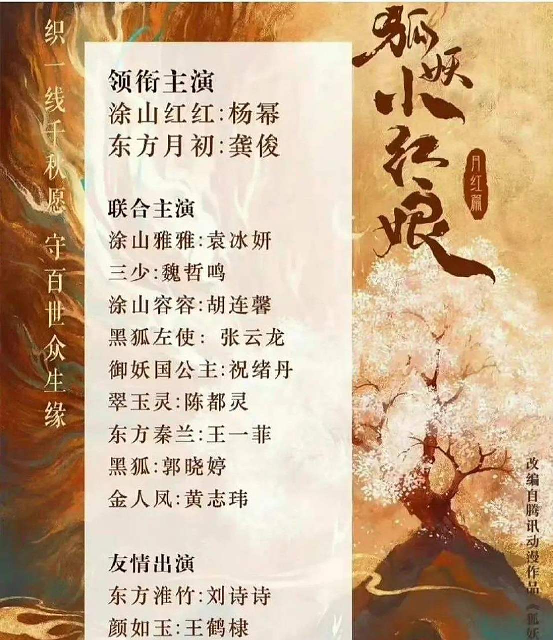 狐妖小红娘演员表