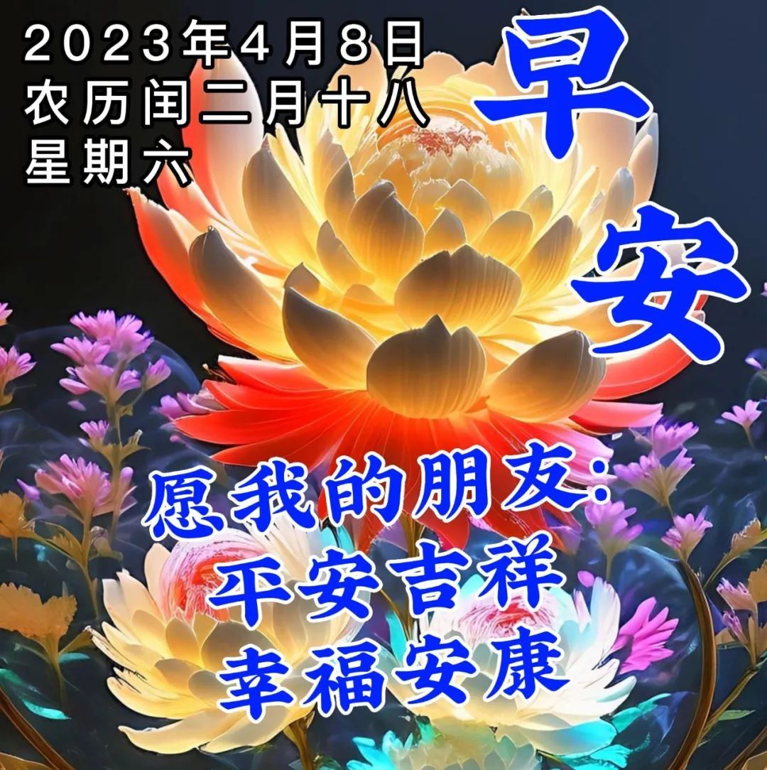 4月8日週六早上好溫馨週末早安祝福圖片帶字