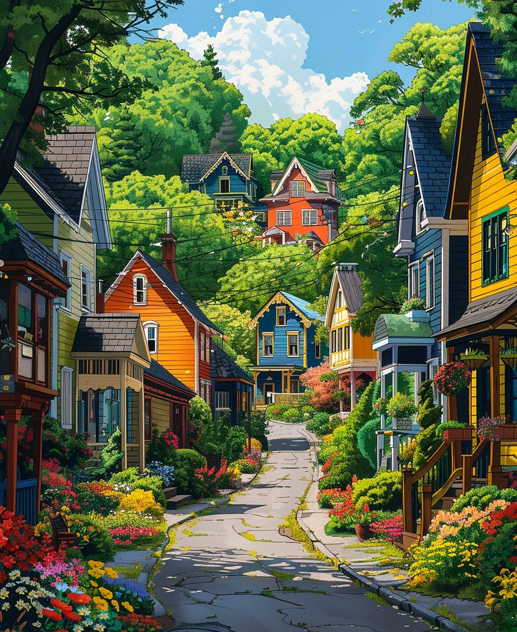 色彩小镇:和谐建筑与自然之美