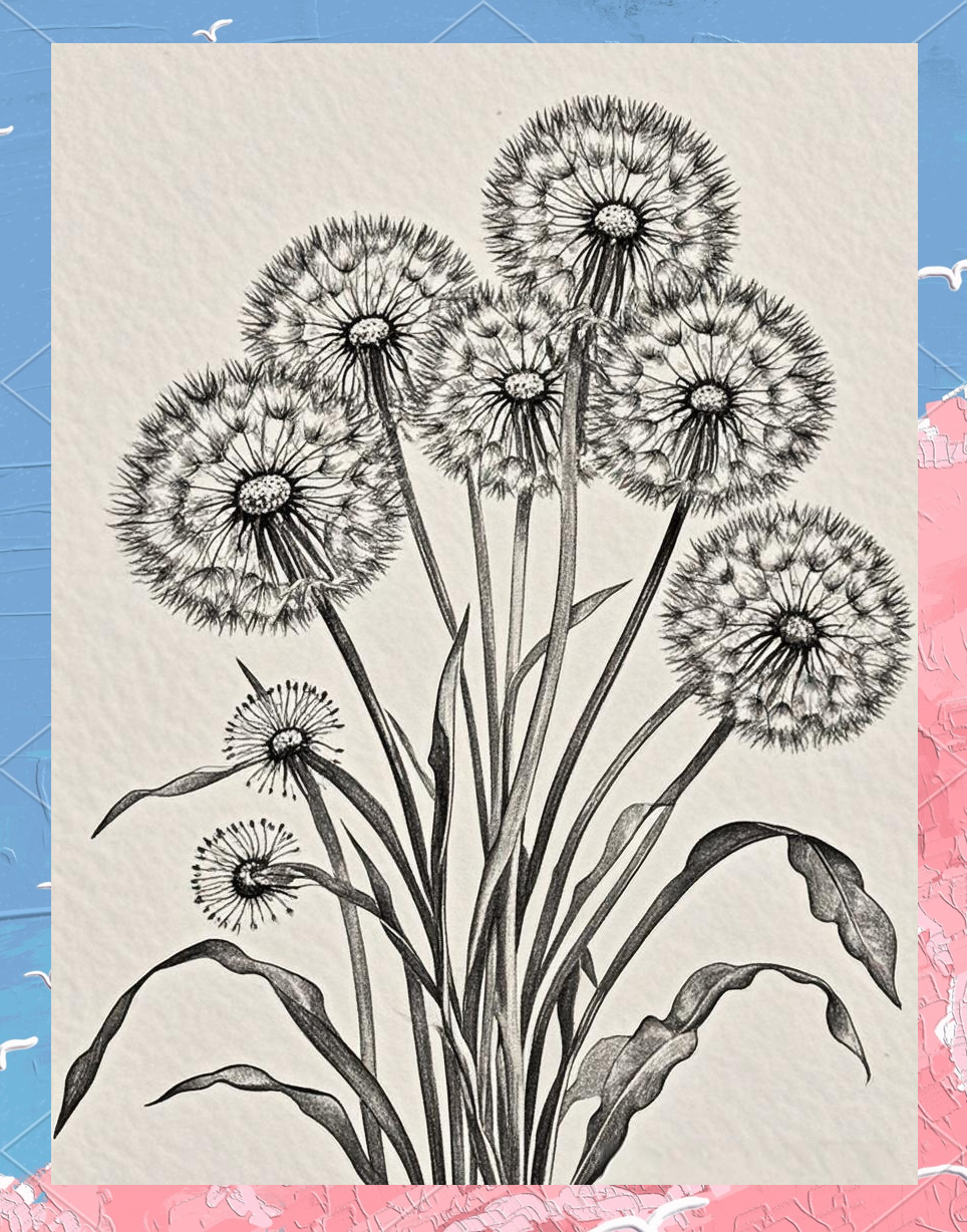 蒲公英线描的绘画技巧与心得分享