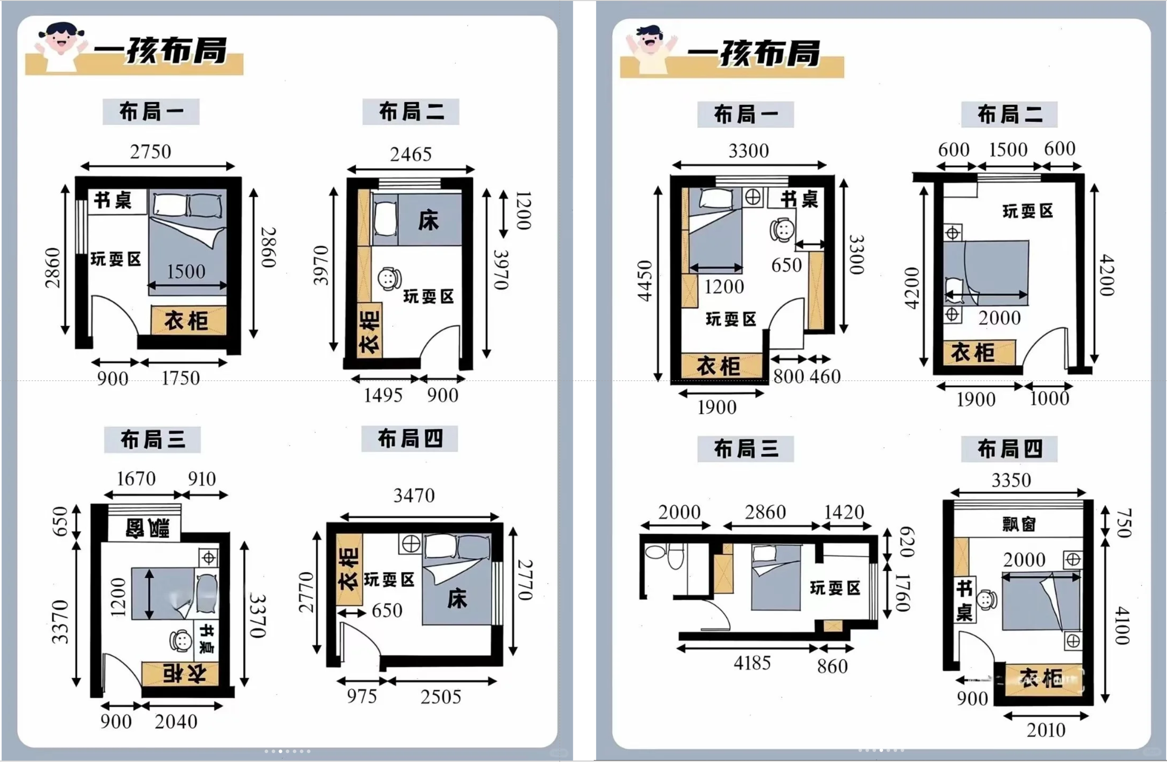 小孩房平面图图片