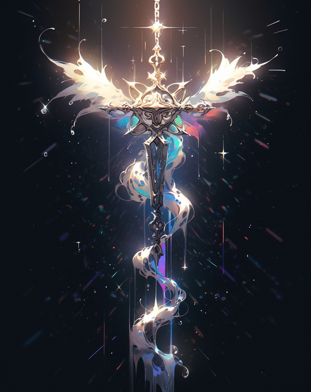 幻彩十字坠是一枚神秘的吊坠,具有彩虹之光,神圣庇佑和跨越界限的能力