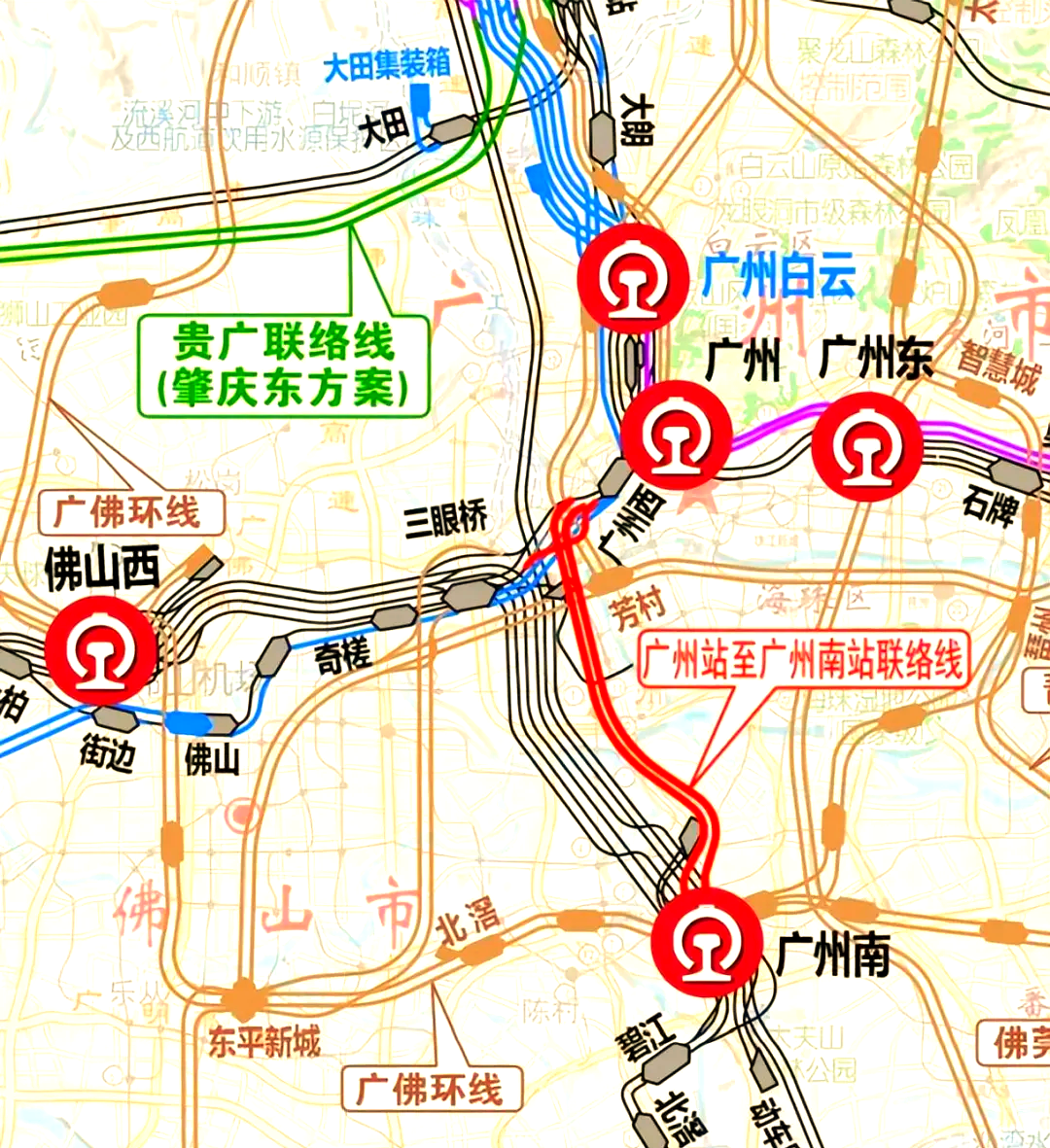 广州高铁交通枢纽地位持续巩固,众多站点与线路组成强大交通网络