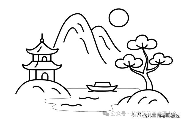 怎样教孩子画出简单漂亮的中国风山水画?