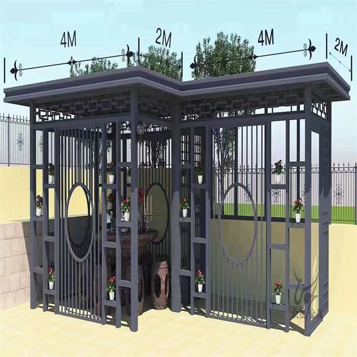 自建房不锈钢艺术性廊架设计 小区景观亭 钢结构凉亭款式看这里