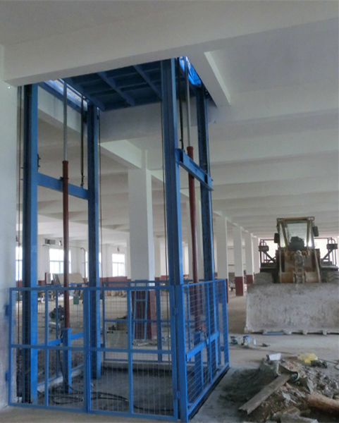 厂房固定式电动液压货梯升降机双轨平台仓库简易导轨式货梯提升机