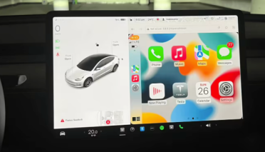 左侧控车右侧生态！特斯拉CarPlay布局曝光：采用窗口化共存模式