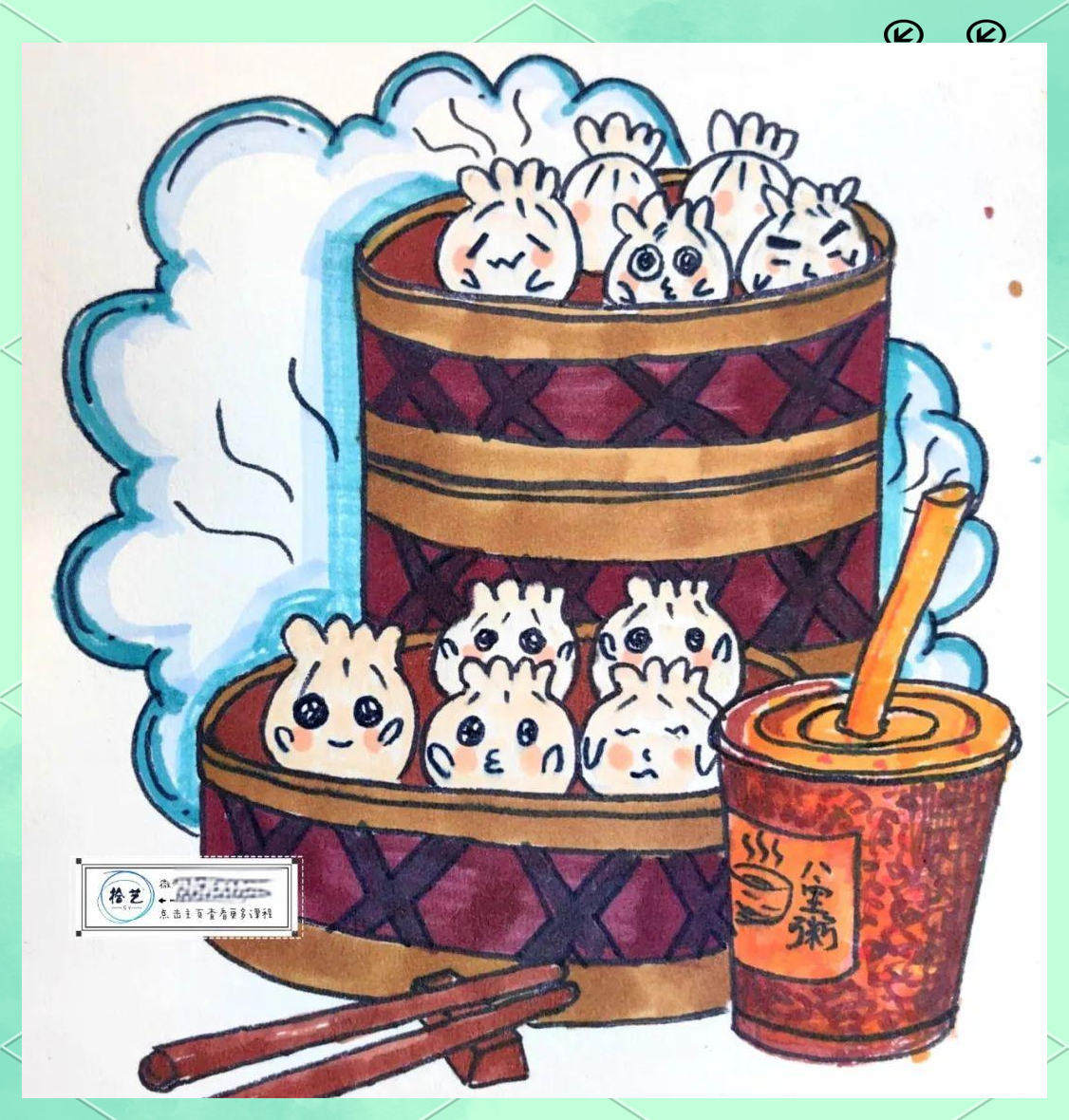 小笼包绘画教程:从传统到现代,感受面食文化