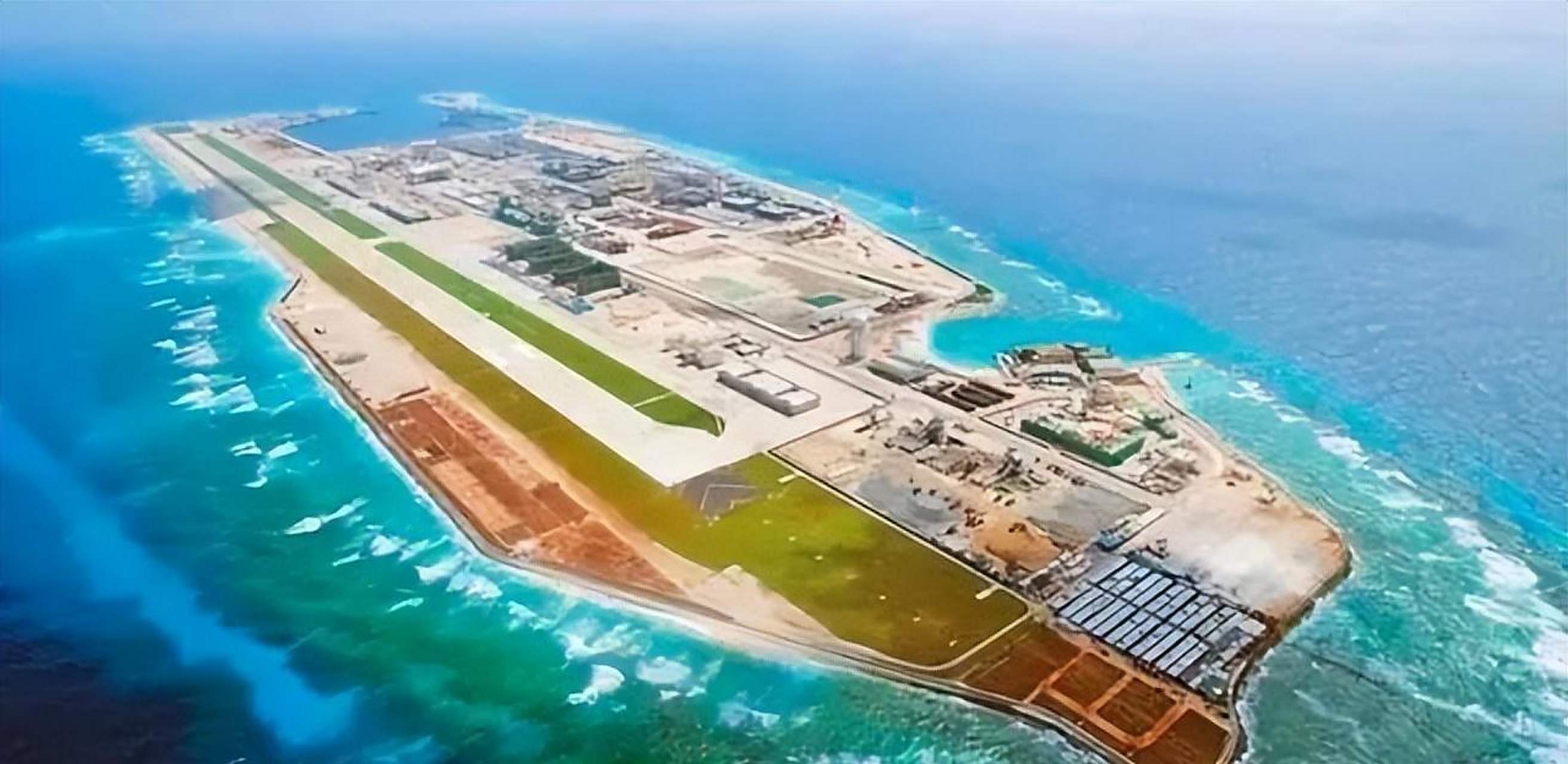 中国南海大规模填海造陆,如今雷达,导弹遍布人工岛,这是中国人民的