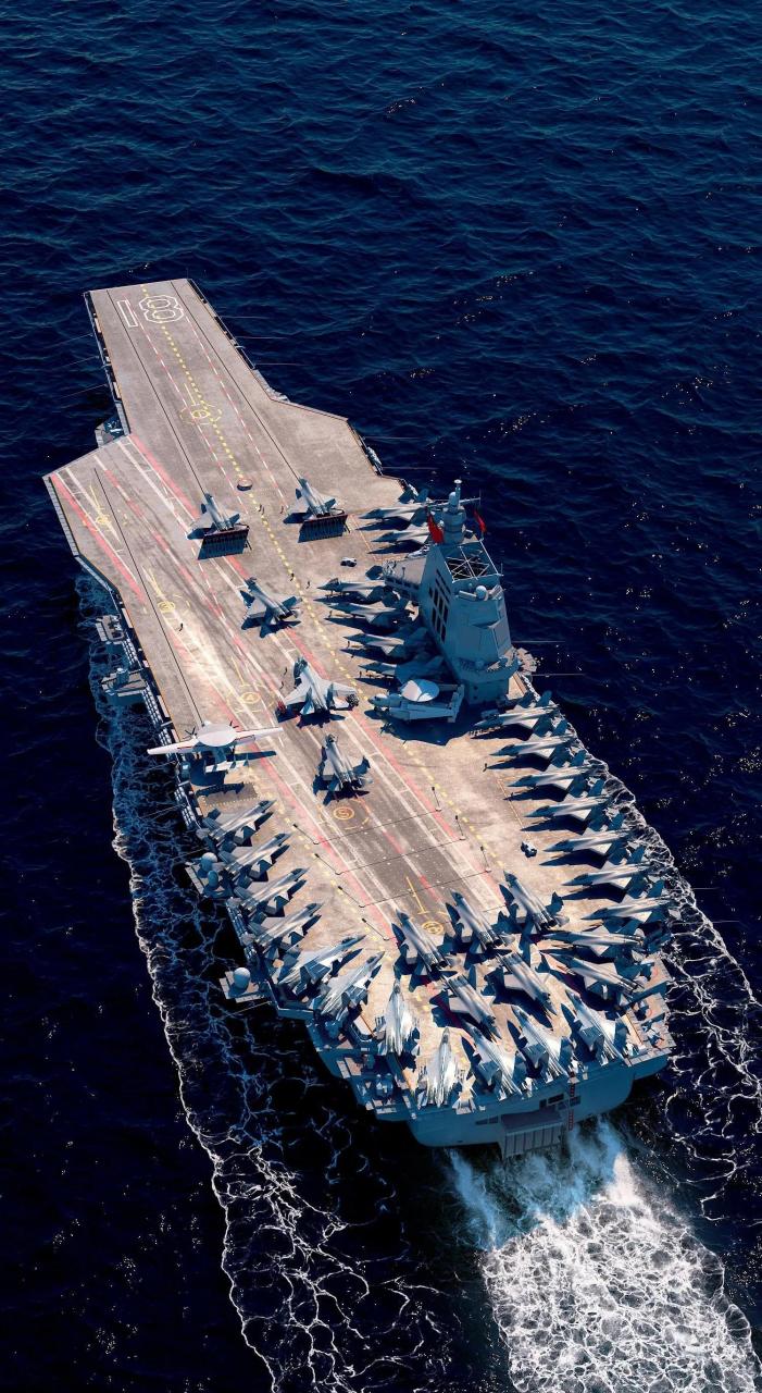 003号航母 国产003号航母帅呆了,比美国福特号都简洁,建议开去东京