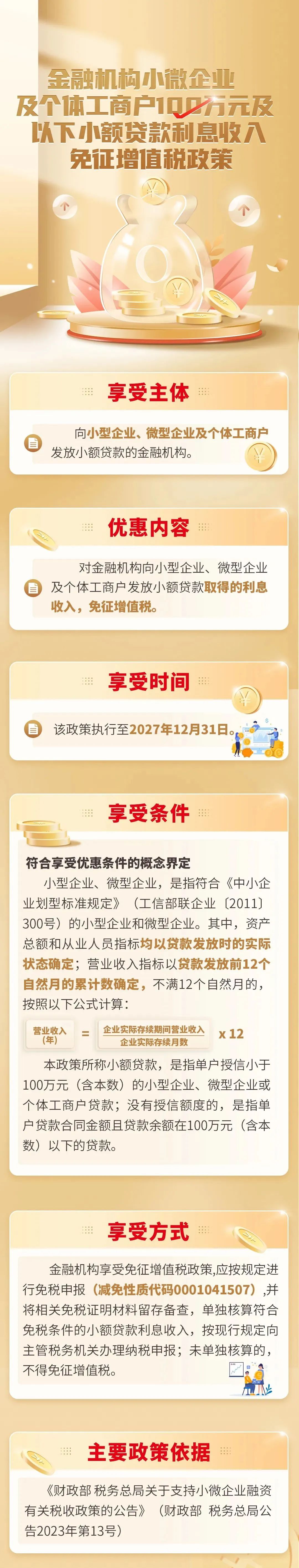 小微企业100万以内全免