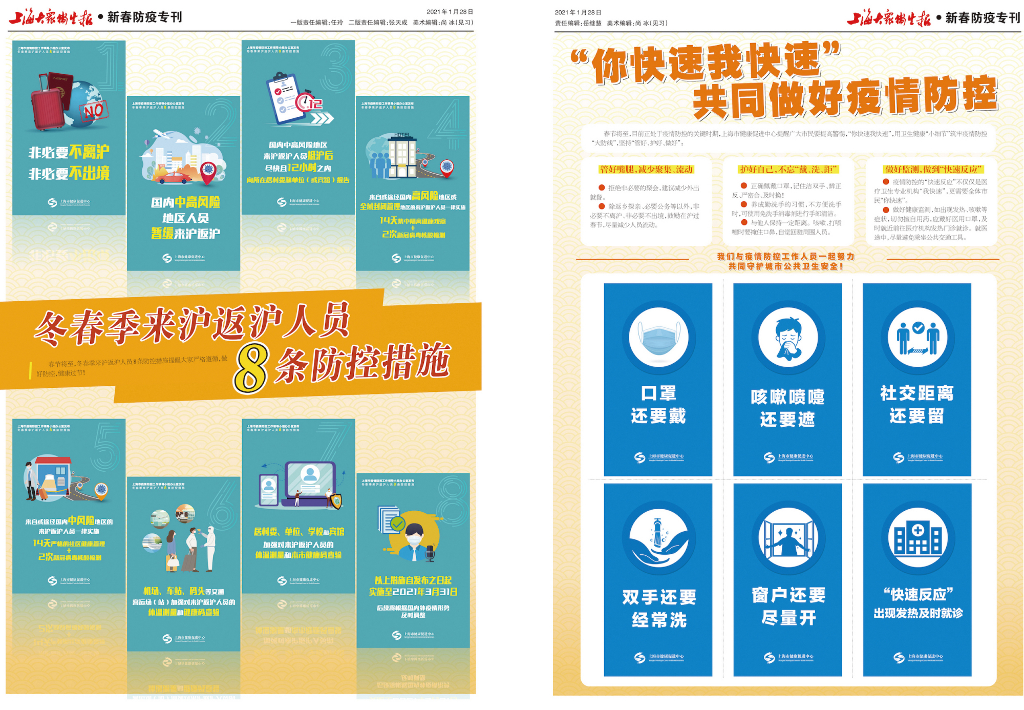 《上海大众卫生报》制作90万份"新春防疫专刊",今起向全市发放