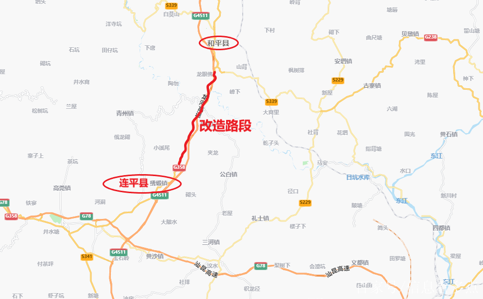 廣東河源g358國道又一個路段進行路面改造工程,速度60公里/小時