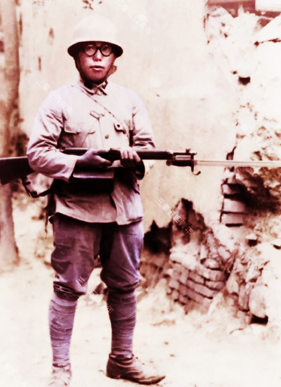 1938年的山西运城,看到了拿着刺刀的日本鬼子兵.