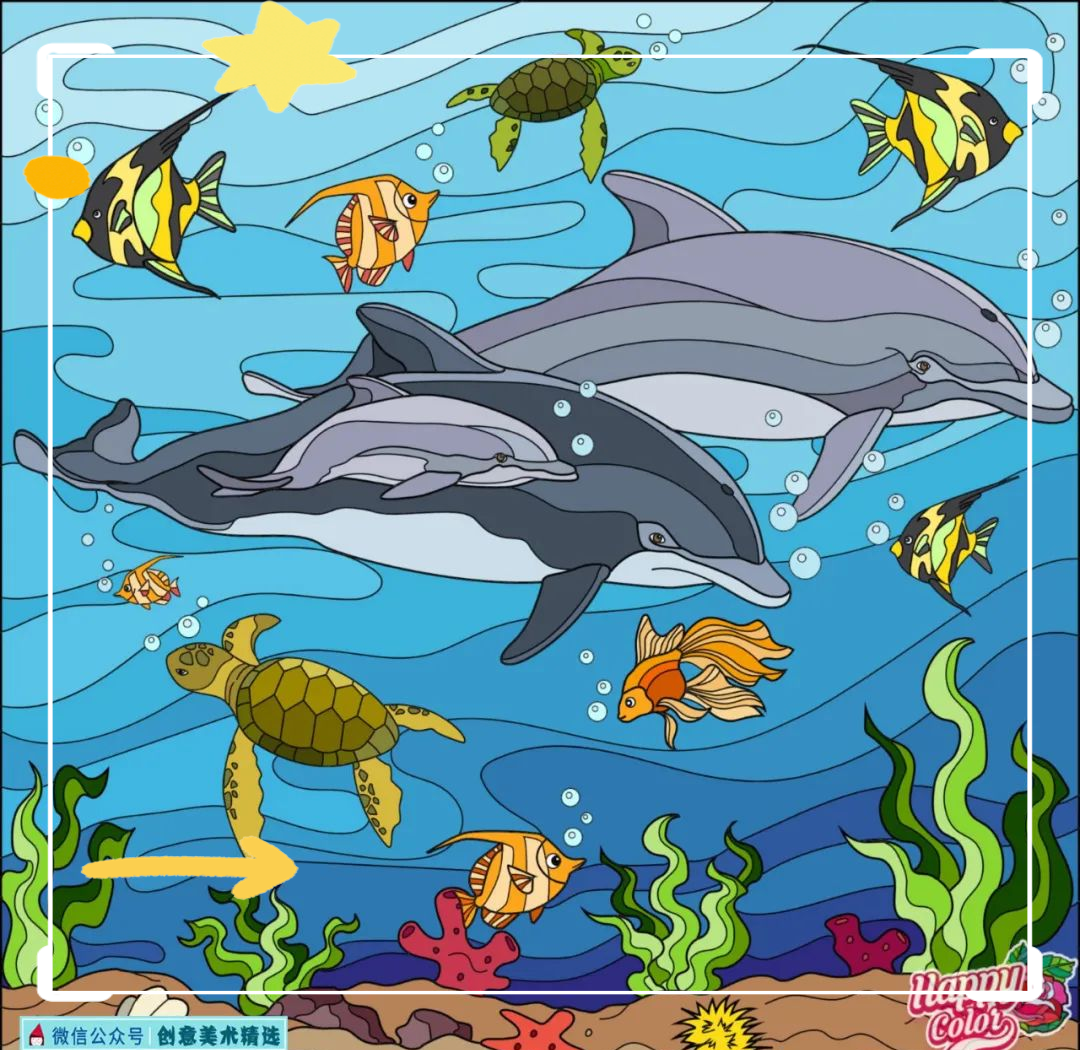 海洋主题小学绘画创意插画,张张精致,值得收藏!