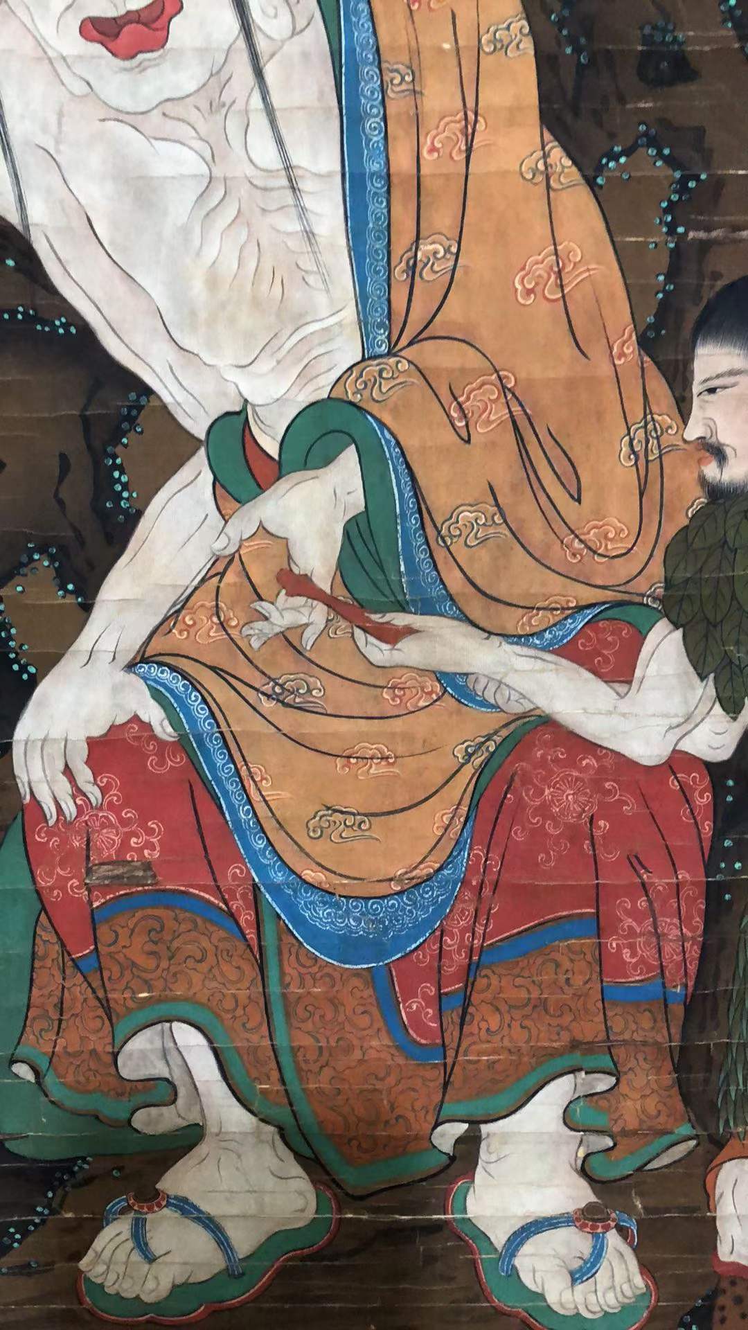 吴道子画作罗汉图(绢本)画芯尺寸30cm*60cm
