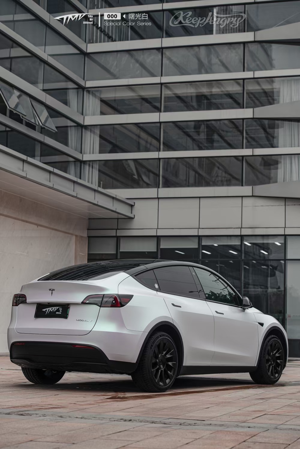 tmd改色膜潮牌车膜特斯拉 model y曙光白