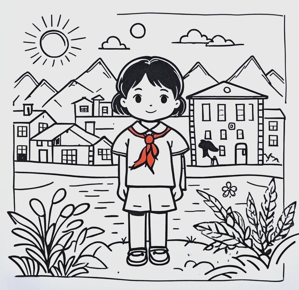 同时,红领巾作为少先队员的标志性象征,其细节之处也被精心刻画,以