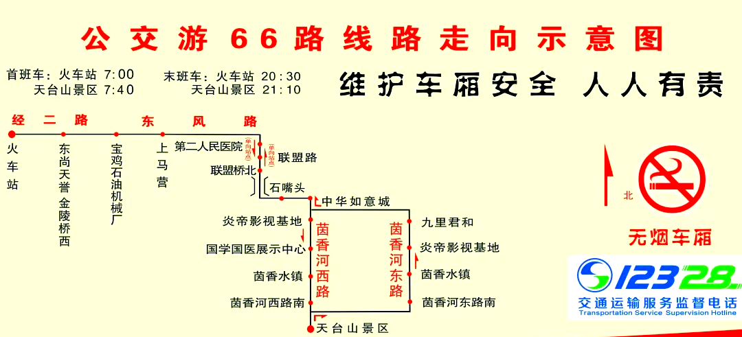 游66路公交助力畅游渭滨天台山