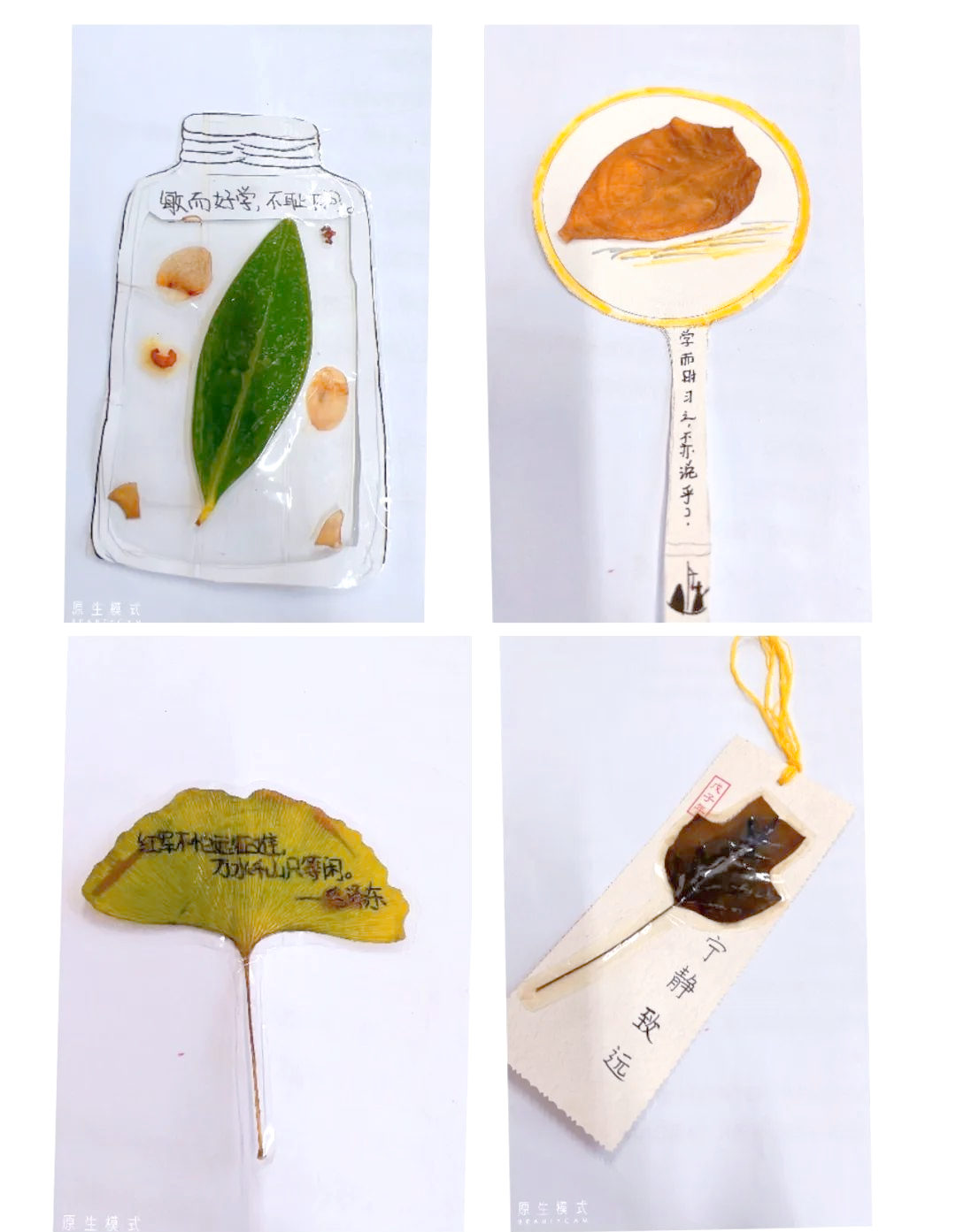 树叶书签制作:遨游书海的自然精灵