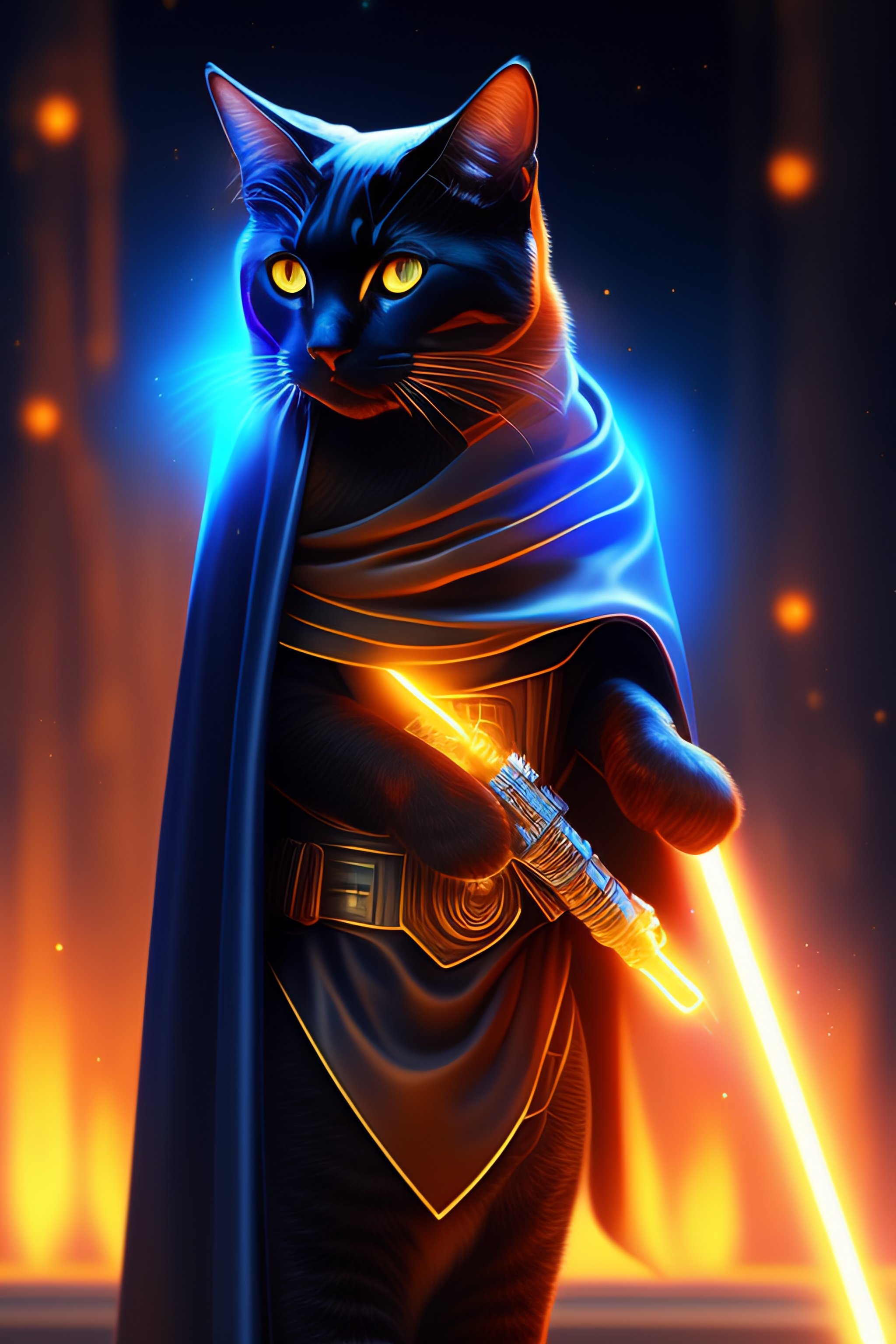 猫咪绝地武士,ai绘画星球大战天行者,midjourney图文教程