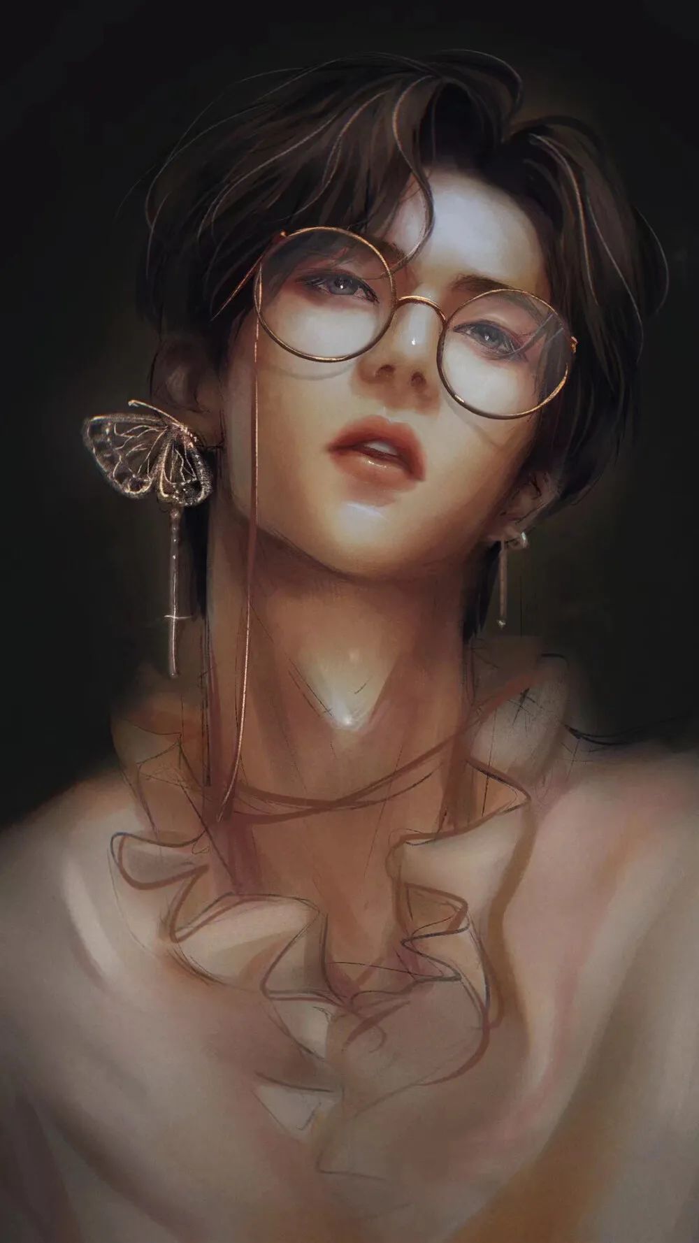 壁纸|一组王一博手绘图