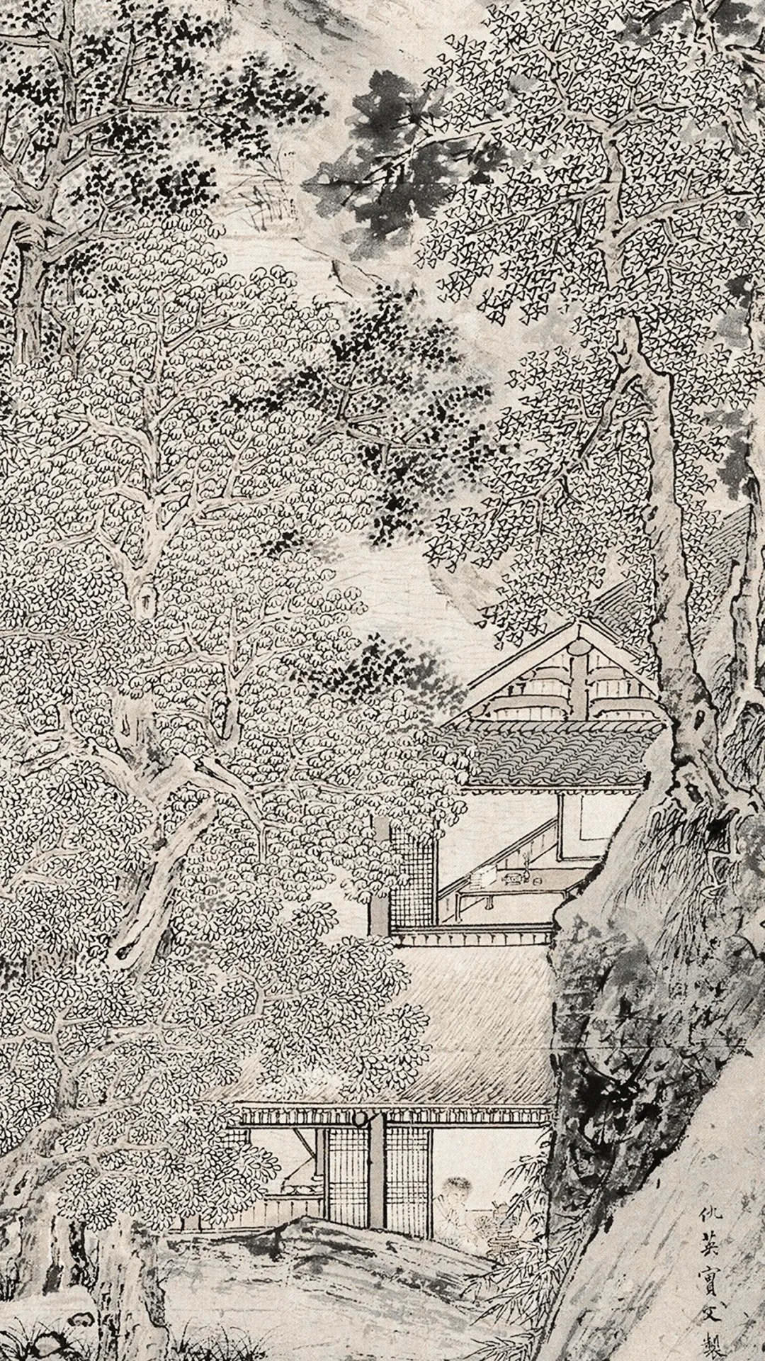 中国画欣赏-仇英《渔笛图》