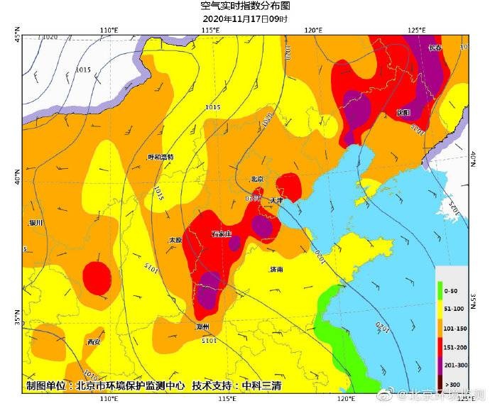 北京雾霾地图实时图片