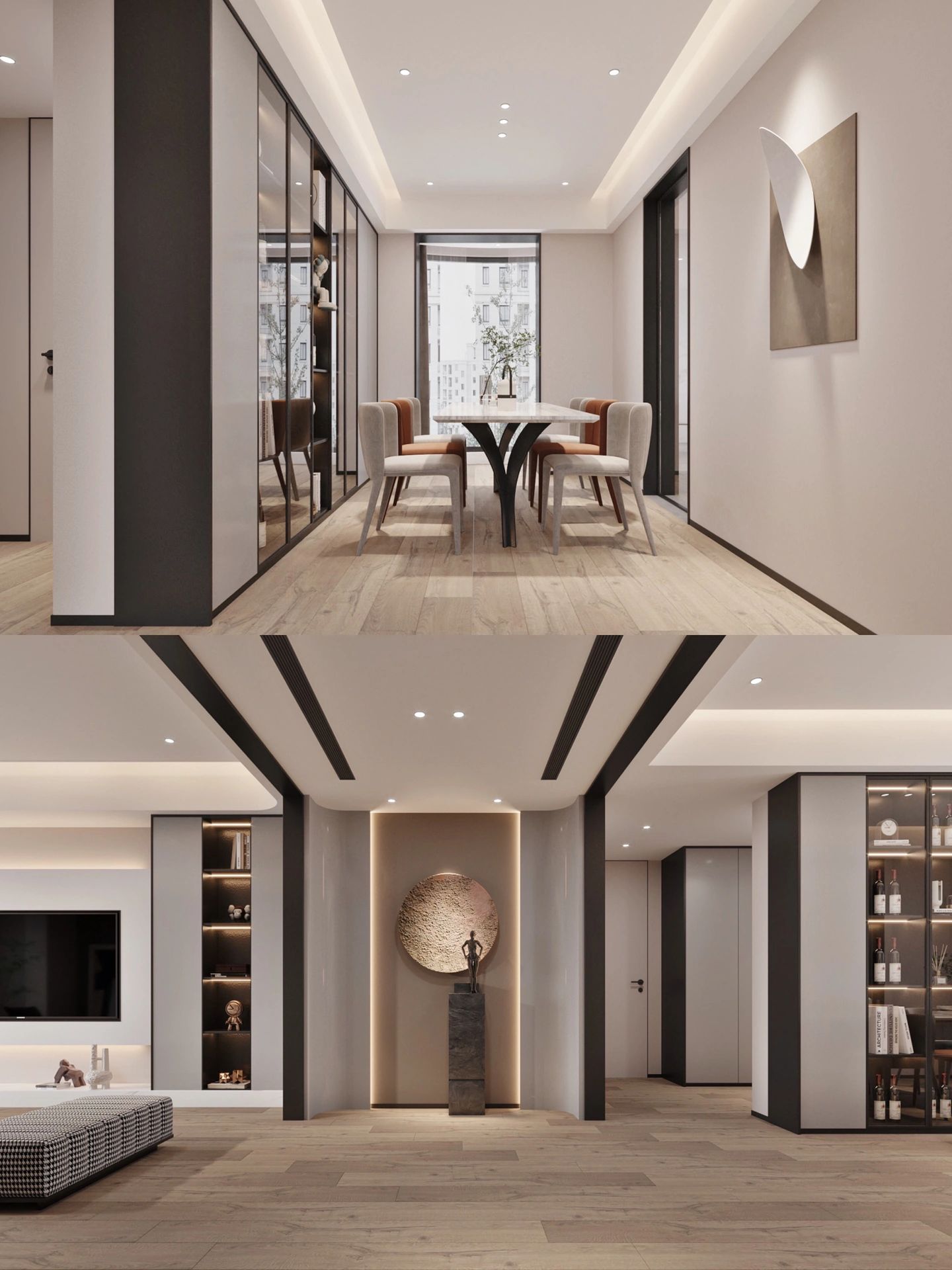 成都装修设计|160平极简无主灯设计效果图