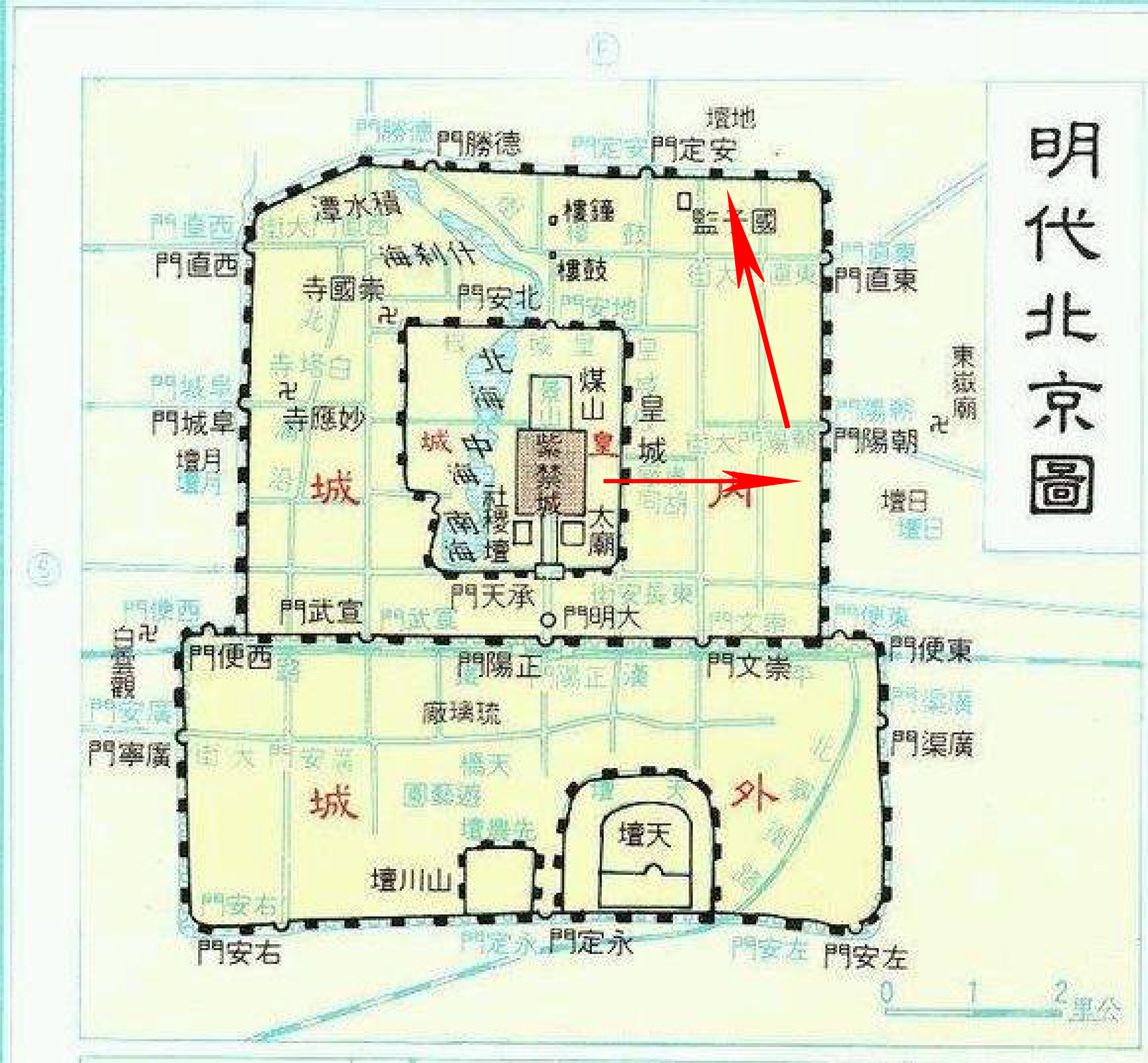 明朝北京城地图图片