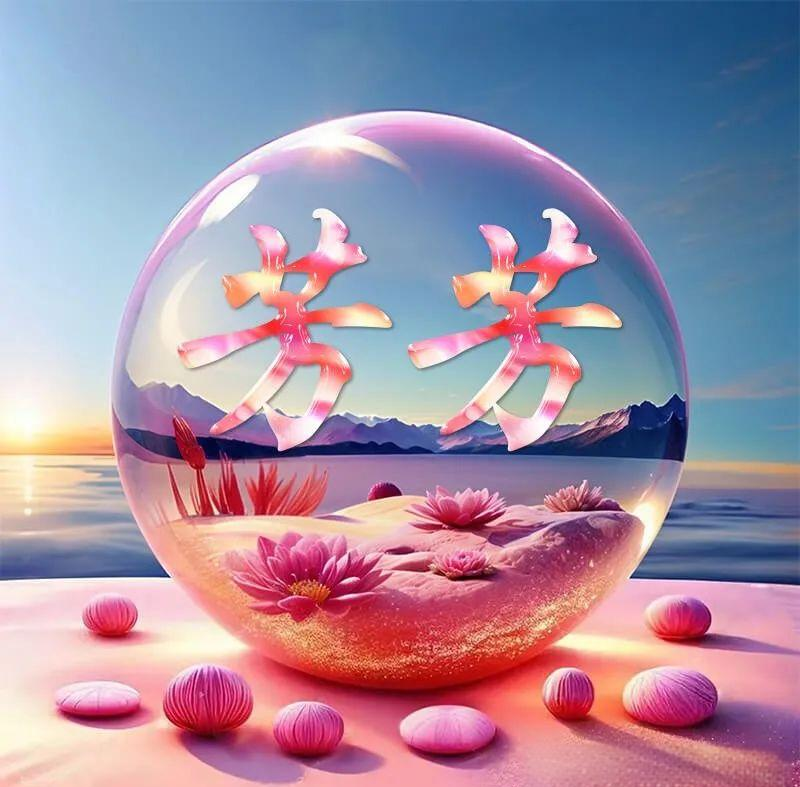 心形水晶球姓氏头像:独特设计呈现个性情感与家族荣誉