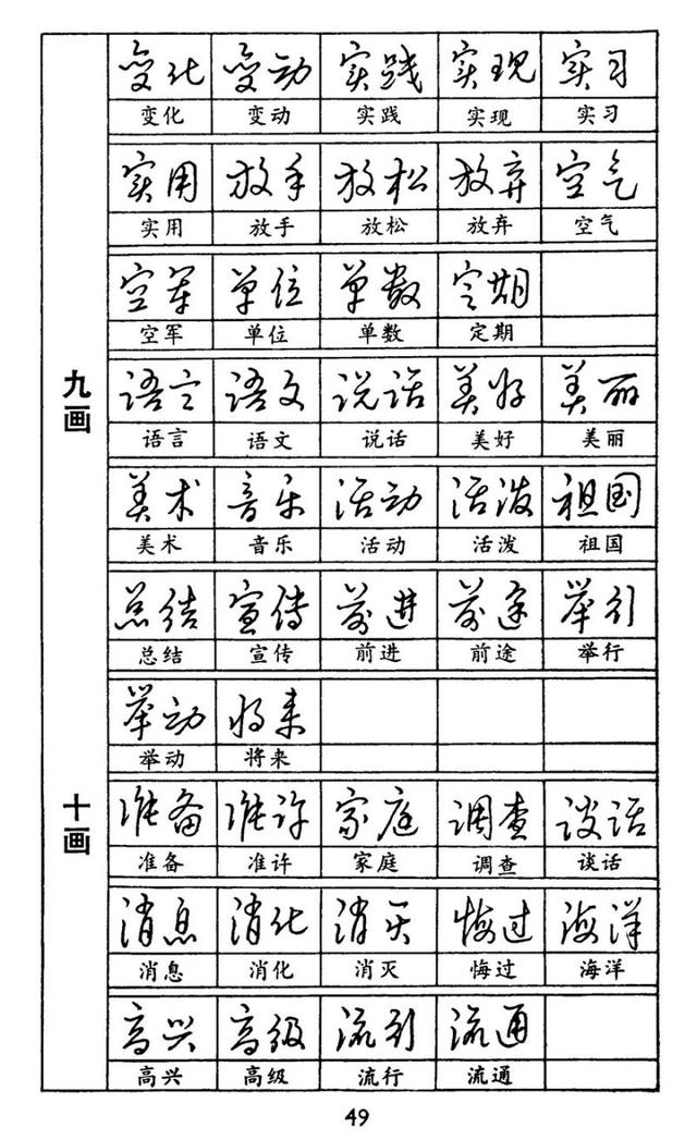 黄若舟样板戏行书字帖图片