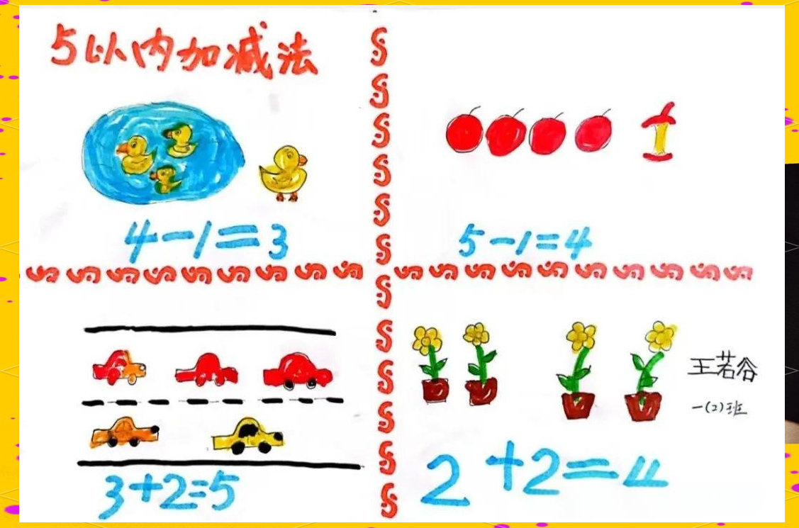 一年级数学四宫格画:让学习与创作并行,培养数学兴趣与思维能力