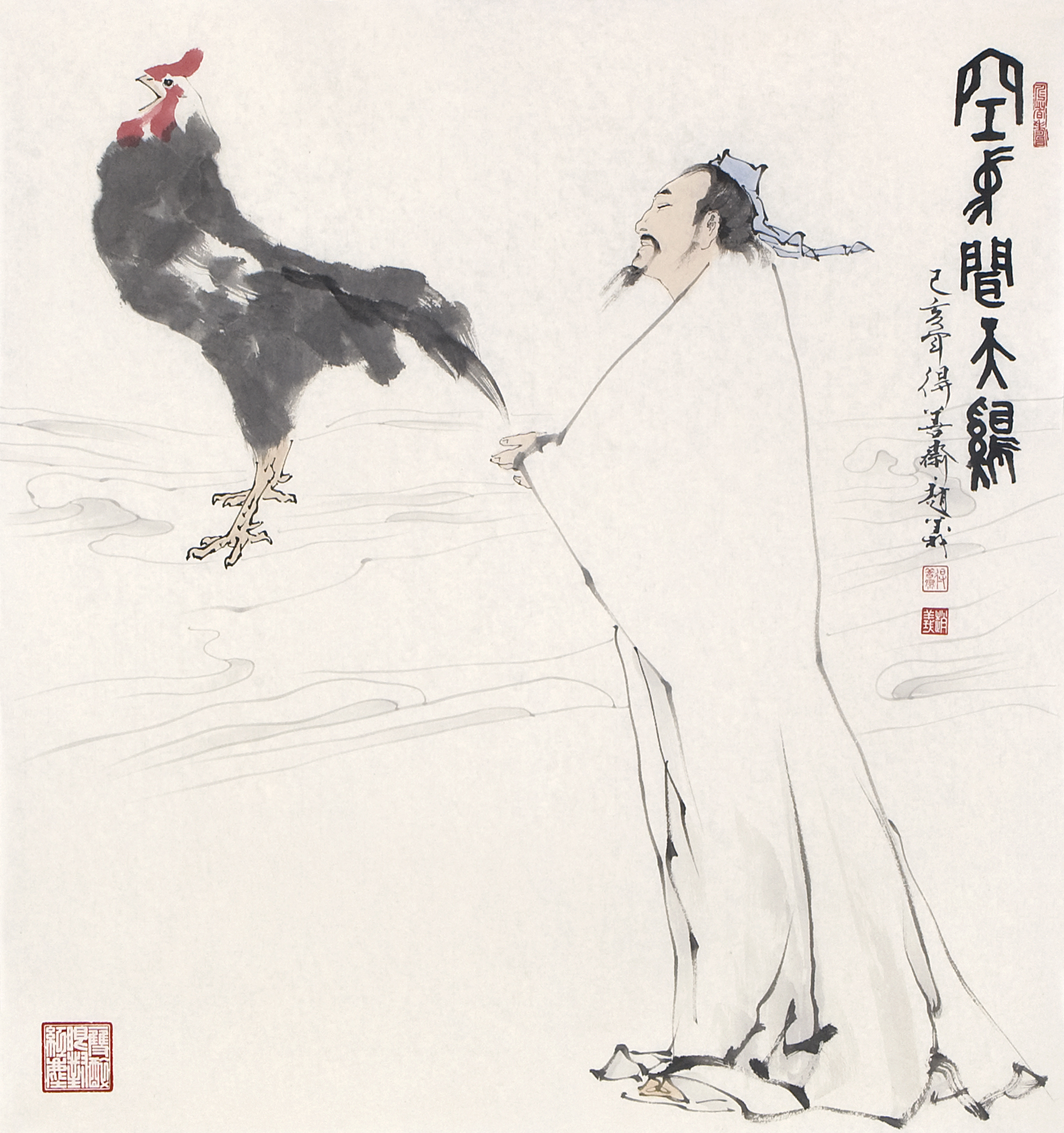 著名画家赵义人称津门"小范曾"岁末作品合集