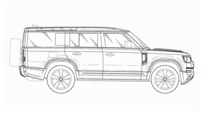 2022款路虎卫士130专利图曝光 车长接近5.1米