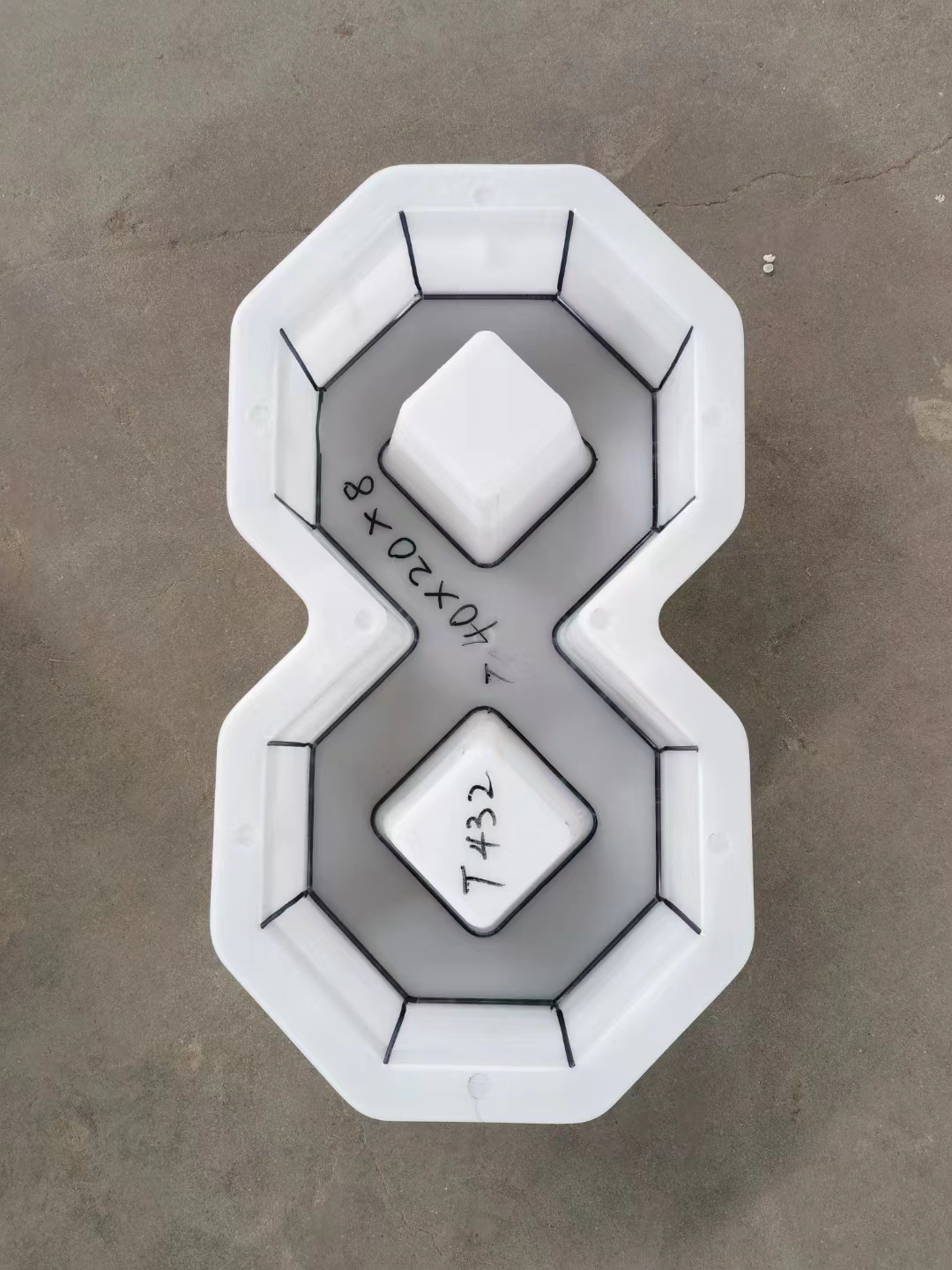 塑料八字植草砖模具水泥预制混凝土植草砖塑料模