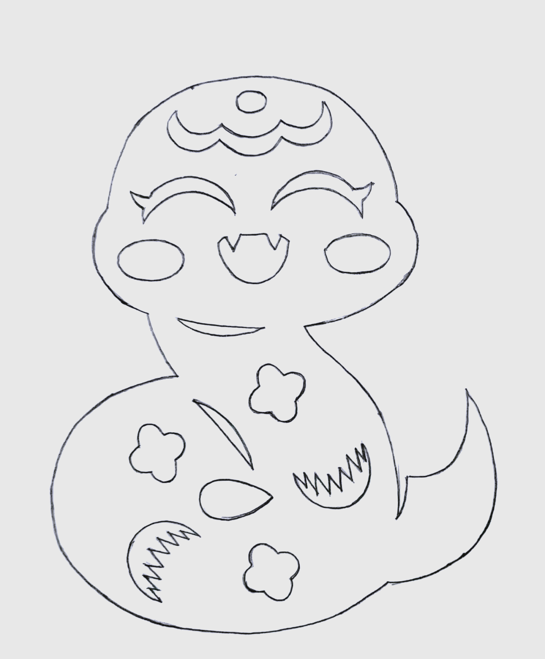 欣赏与学习:精美的萌系小蛇剪纸艺术