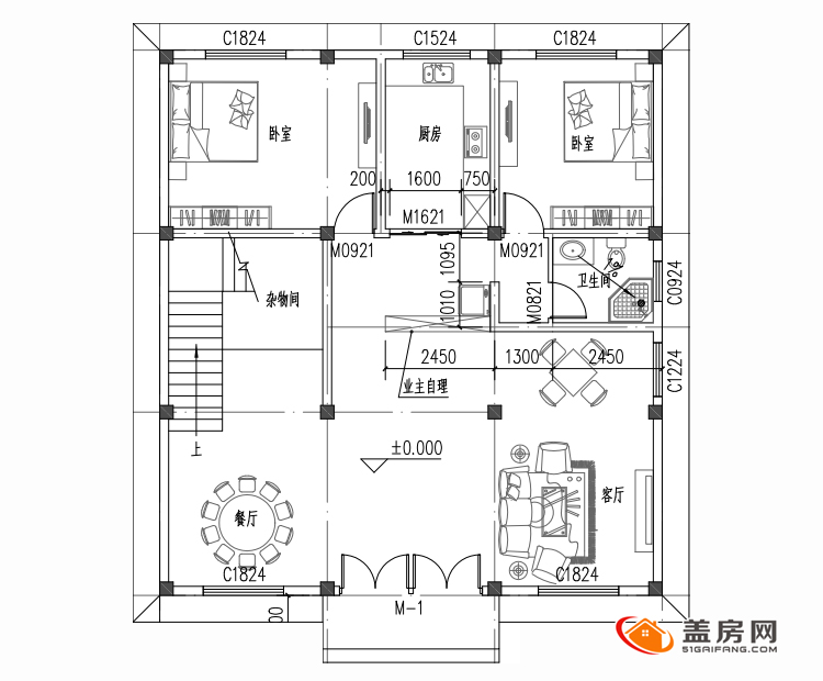 适合农村的一款三层简单平顶楼房设计图,低成本无压力又舒适