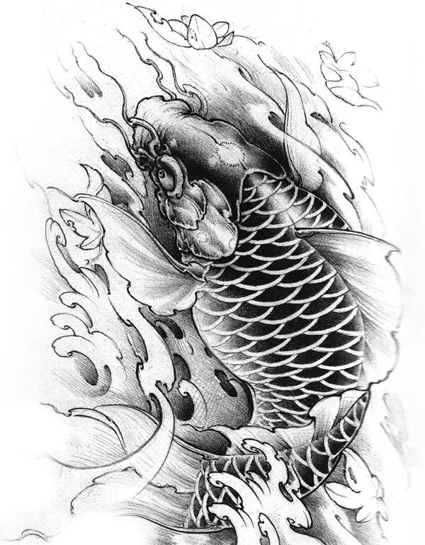 鲤鱼纹身手稿探秘:多样图案中的文化意义与象征解读