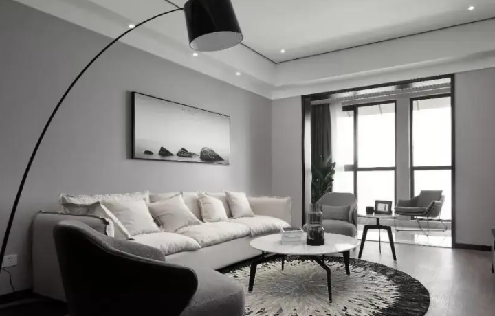 灰色墙布配什么颜色沙发好看?