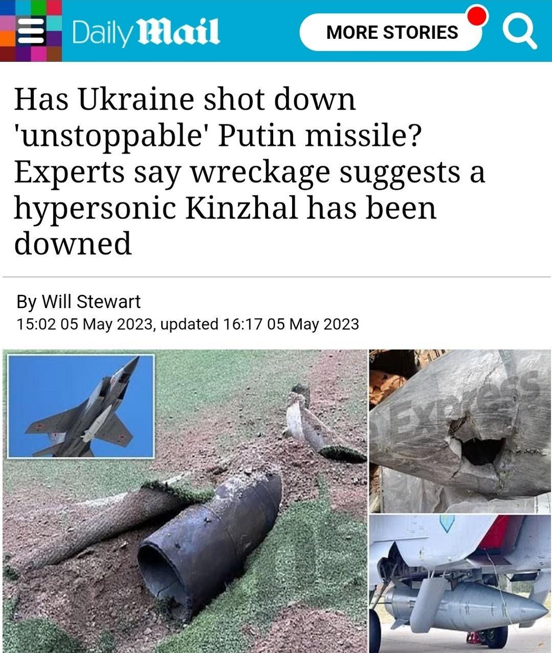 据消息称俄罗斯一枚匕首kinzhal(kh