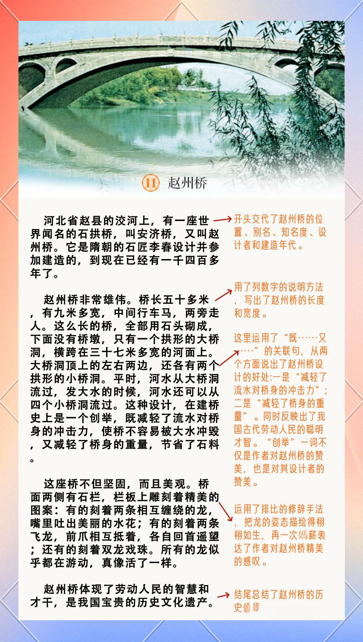 《赵州桥》课文解析:历史与文化的交融