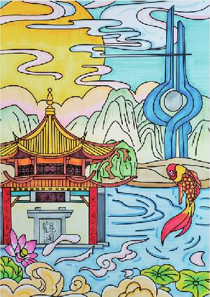 泉城学子用画笔为济南代言 学校组团参加"描画泉与河 共绘新济南"活动